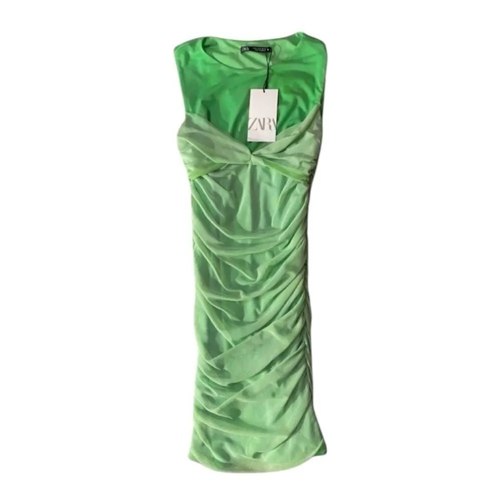 ZARA  Green Mini Tulle Dress (Size Medium) - Image 6