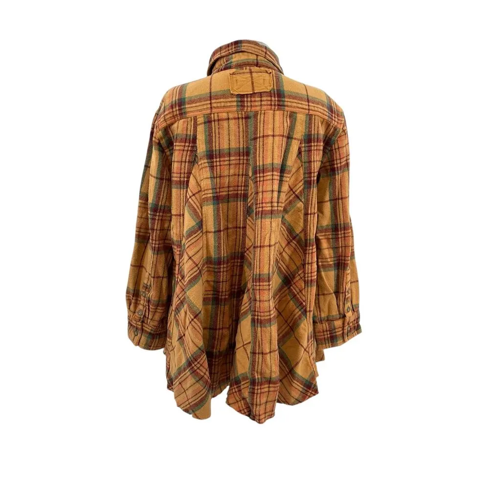 Free People We The Free Kalli Plaid Buttondown Shirt Flannel Tunic Top Small‎ - Image 12