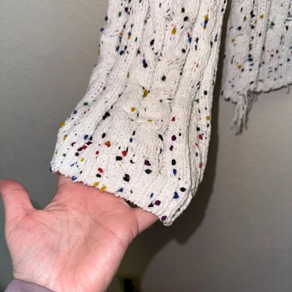 Almost Famous Confetti Distressed Mockneck Sweater - Image 3