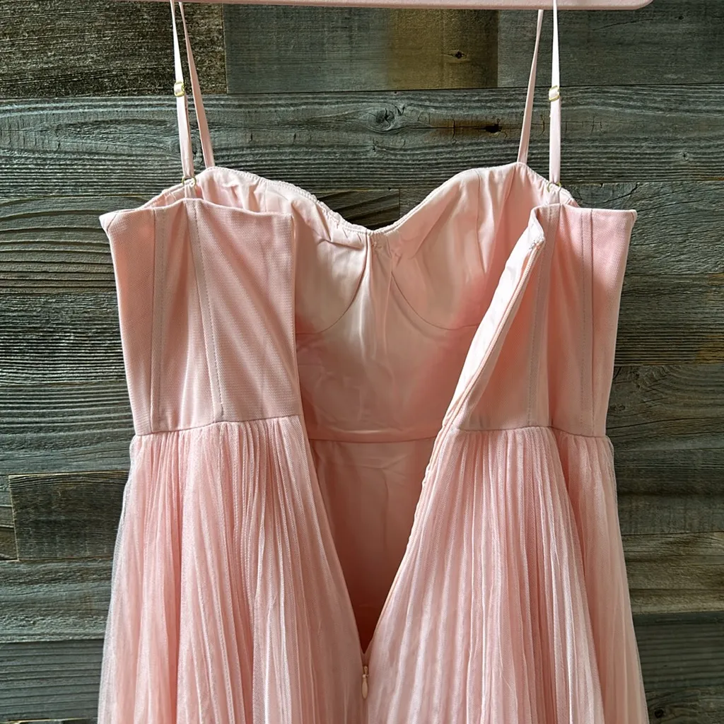 Anthropologie X Hutch Amara Pink Corset Pleated Midi Dress Size 4 NWOT - Image 10