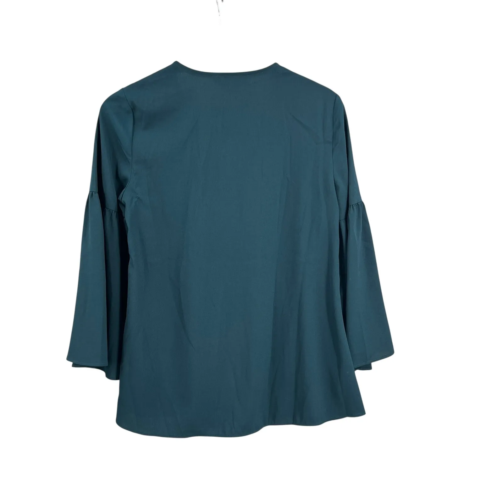 Boden Bell Sleeve Tie Neck Top Blouse Green US Size 2 Office Dressy Casual - Image 3