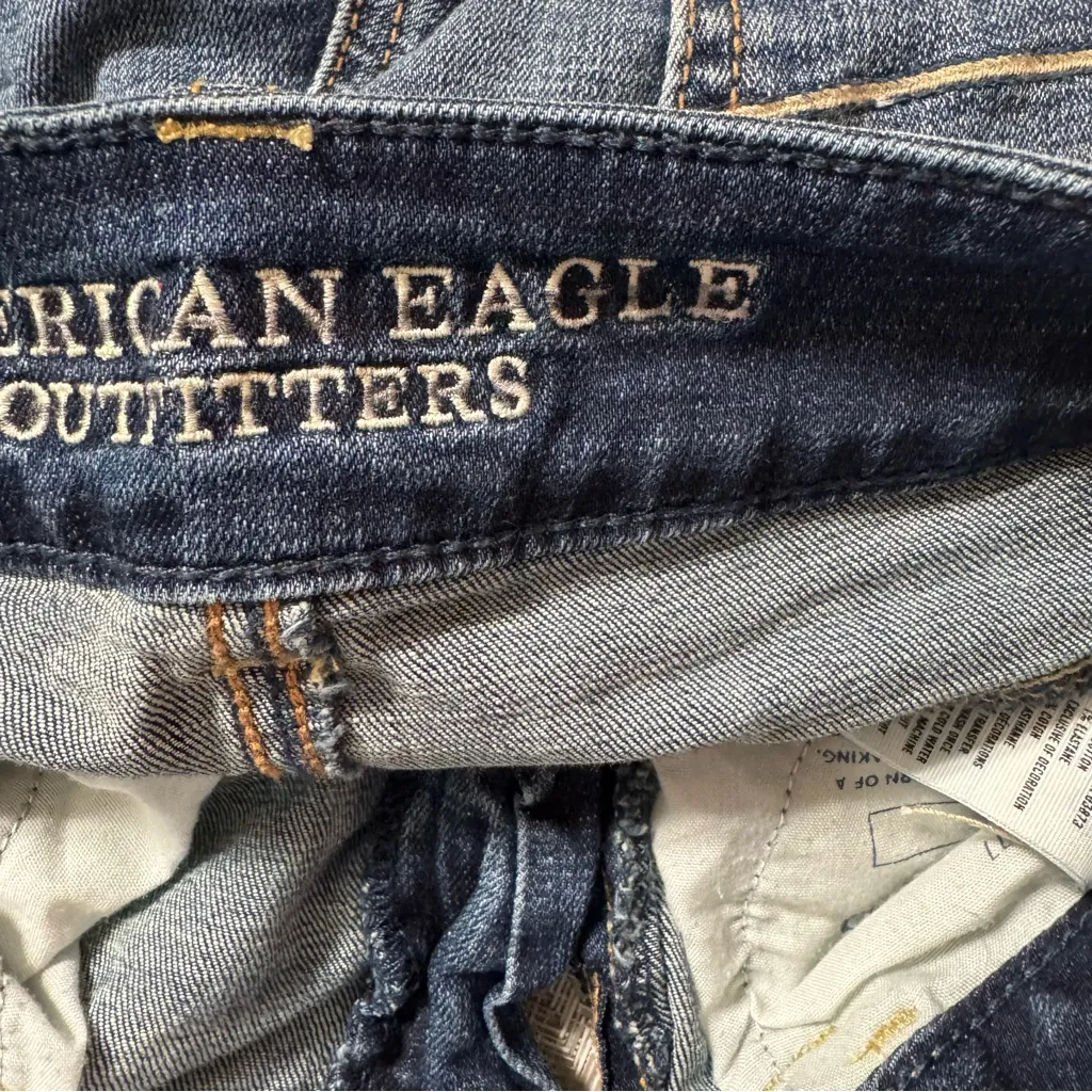 American Eagle Outfitters Artist Super Stretch Dark Blue Flare Jeans Size 00 - Image 4