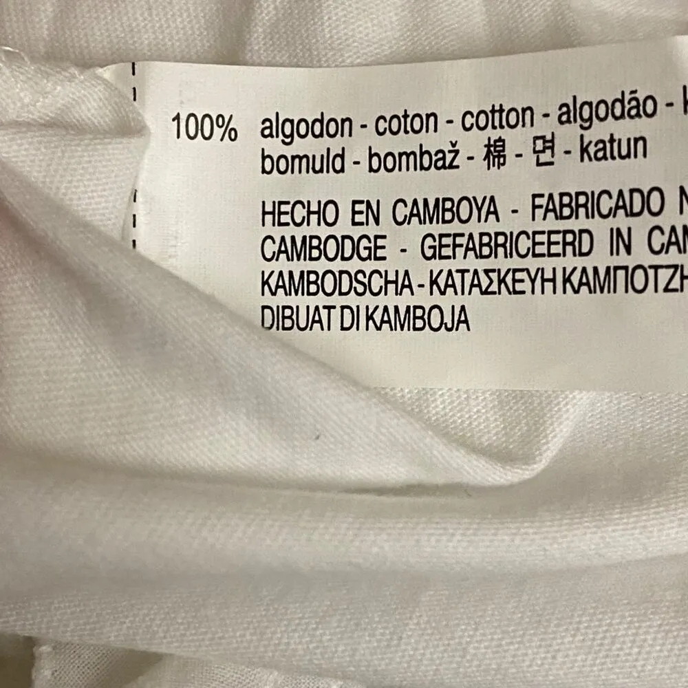 Zara White Cotton Eyelet Puff Sleeve Top Size Small - Image 8