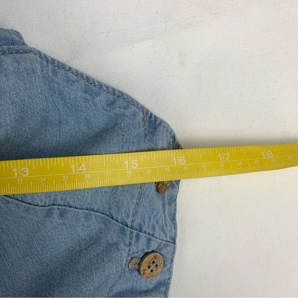 Free People women's size 4 small Fara Light Blue Denim Jumpsuit one piece - Image 12