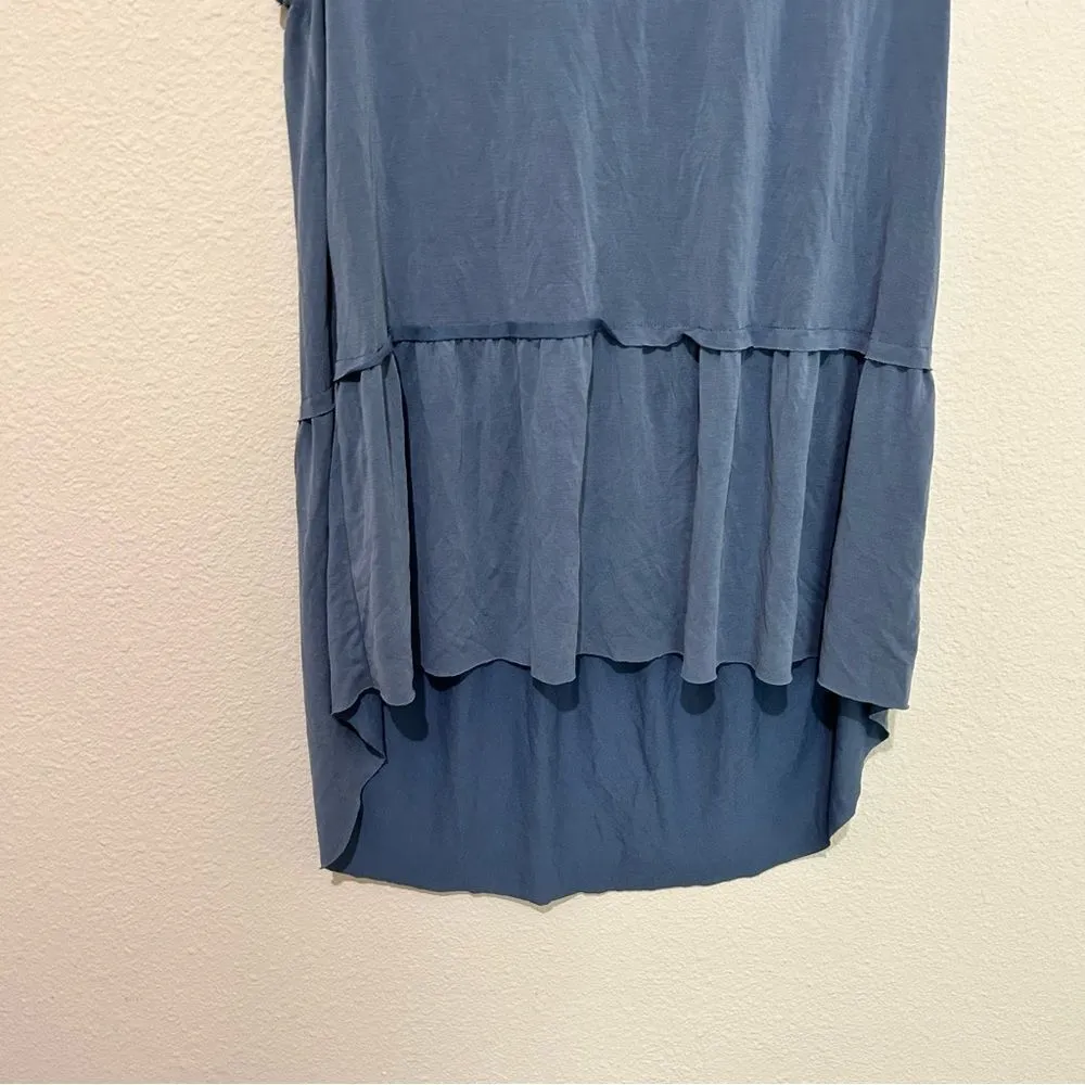 Mote Hi Low Hem‎ Tank Top Womens Size XL Peplum Modal Stretch Blue - Image 6