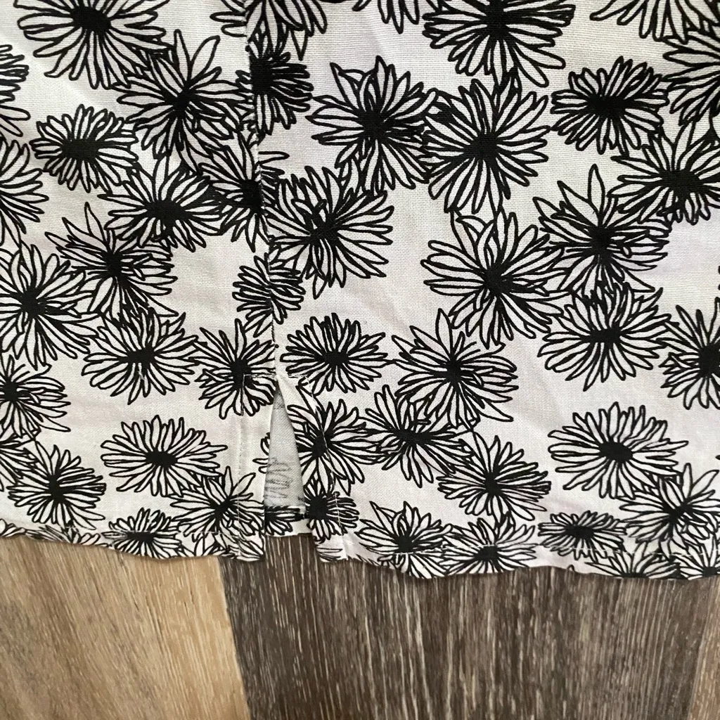 Mata Traders Ethical Natural Fibers Floral Midi Dress Small Dainty Earthy Hippie Black - Image 8