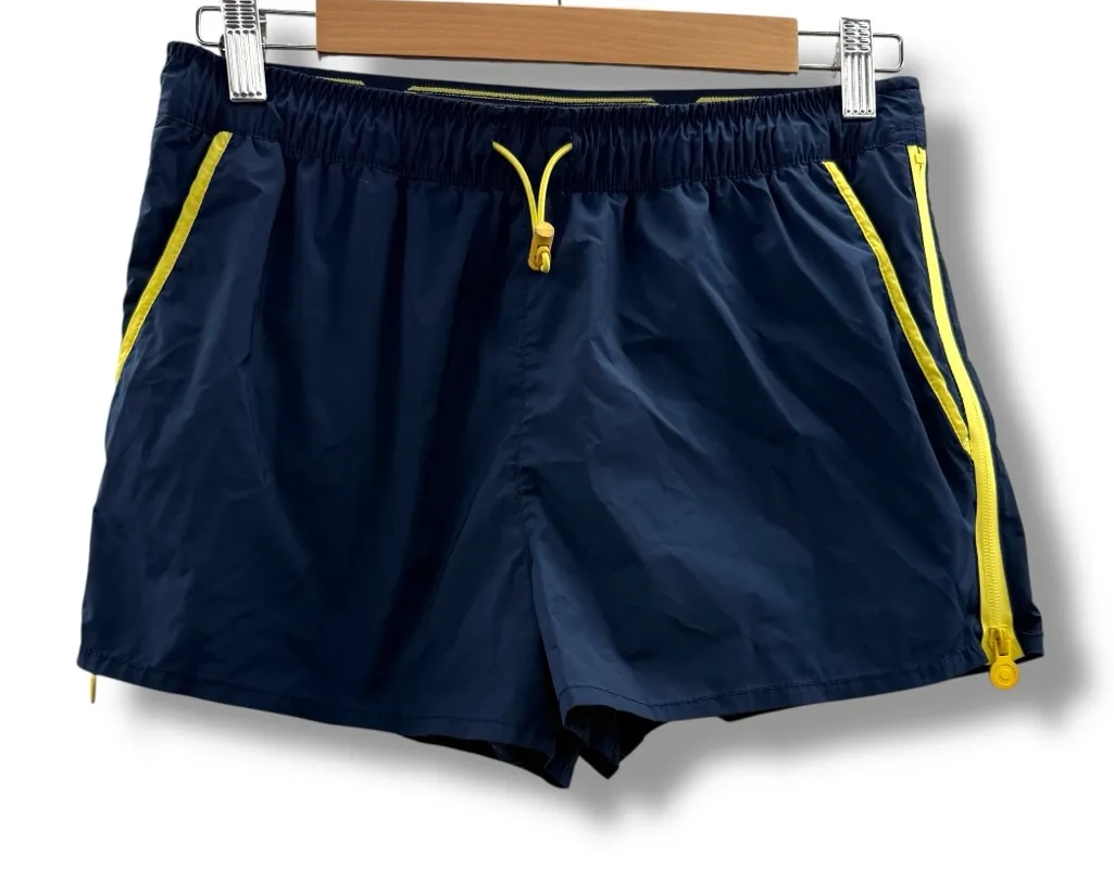 Hunter for Target Activewear Shorts Women’s Size Small Navy Yellow Side Zip Blue - Image 1