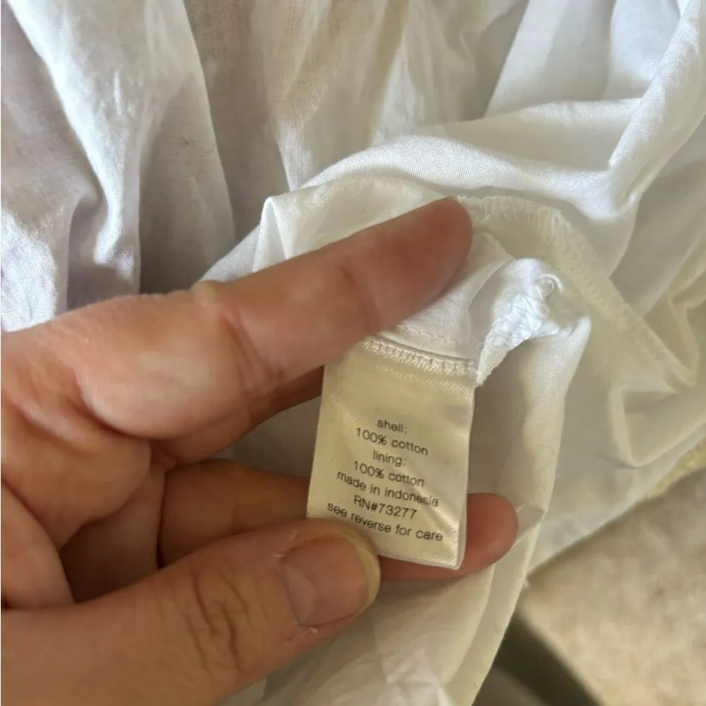 Elizabeth & James red floral short dress 3/4 sleeve 100% cotton size medium - Image 2