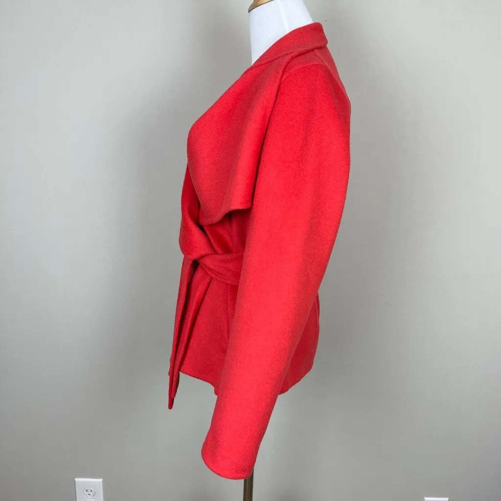 Etcetera Cardigan Jacket‎ Womens 6 Coral Wool Angora Belted Long Sleeve V-Neck - Image 14