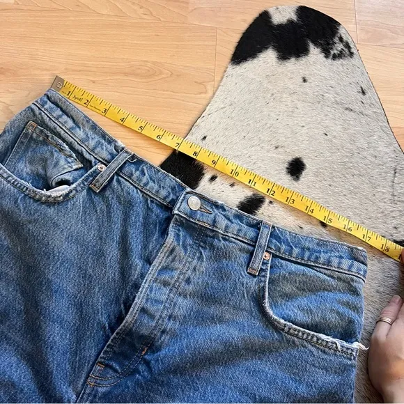 WE THE FREE Free People Distressed Straight Leg Cut‎ Off Jeans Size 32 - Image 7