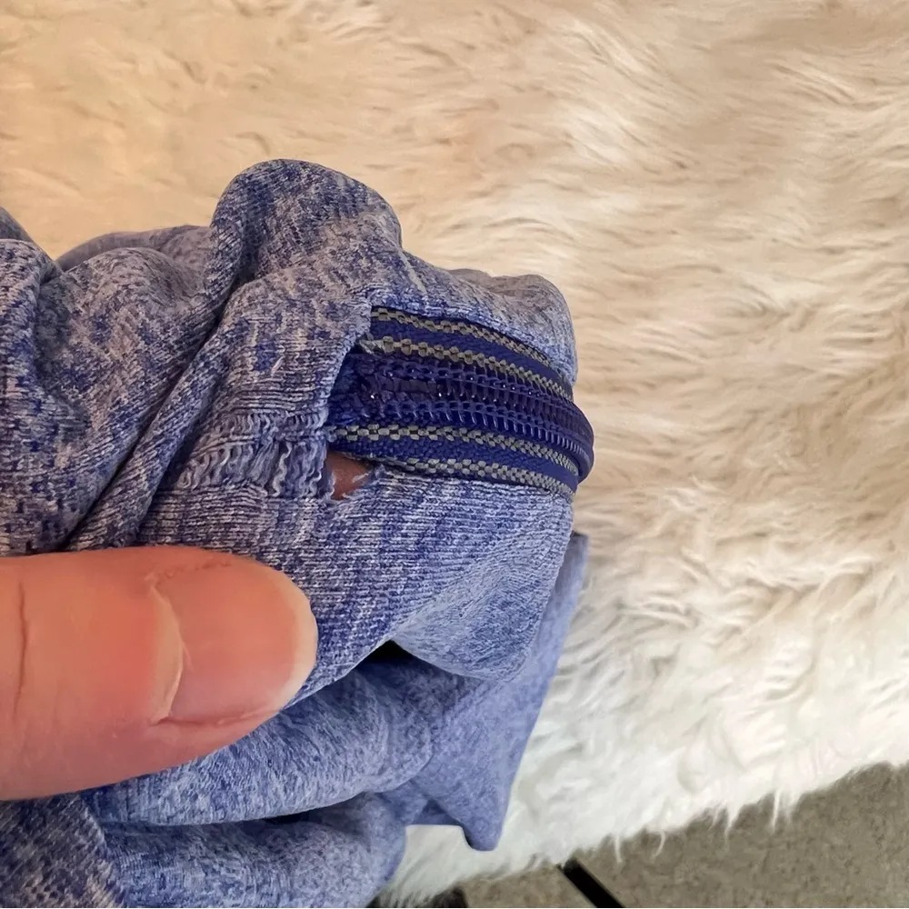 Athleta Fast Track 1/2 Zip Pullover Top Admiral Blue Heather Women’s Medium FLAW - Image 11