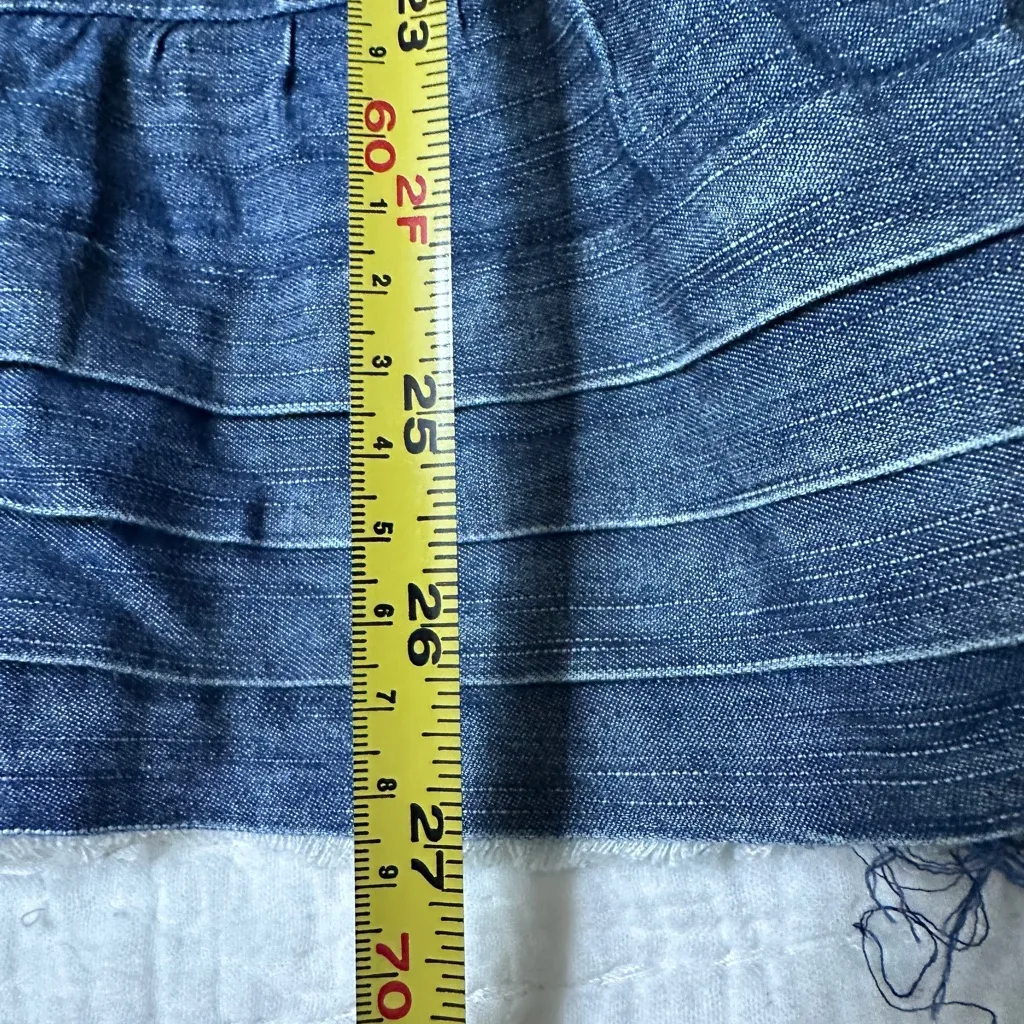 Soft Surroundings sleeveless denim shirt; stretchy; distressed; size petite XS - Image 6