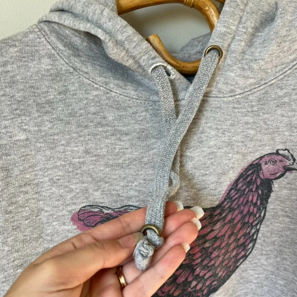 John Deere Watercolor Chicken Gray Sweatshirt Women's Large - Image 5