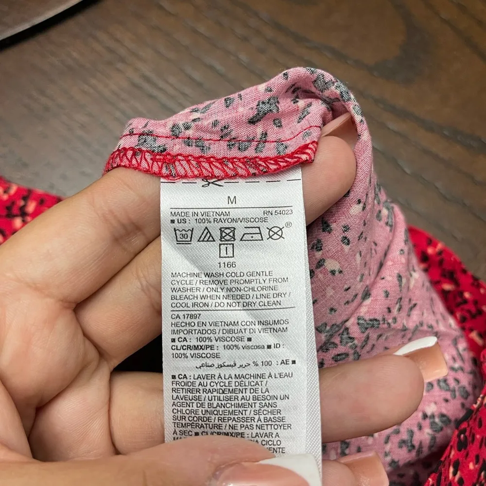 Old Navy Red Midi A-Line ditay floral Skirt Resort Wear - Image 3