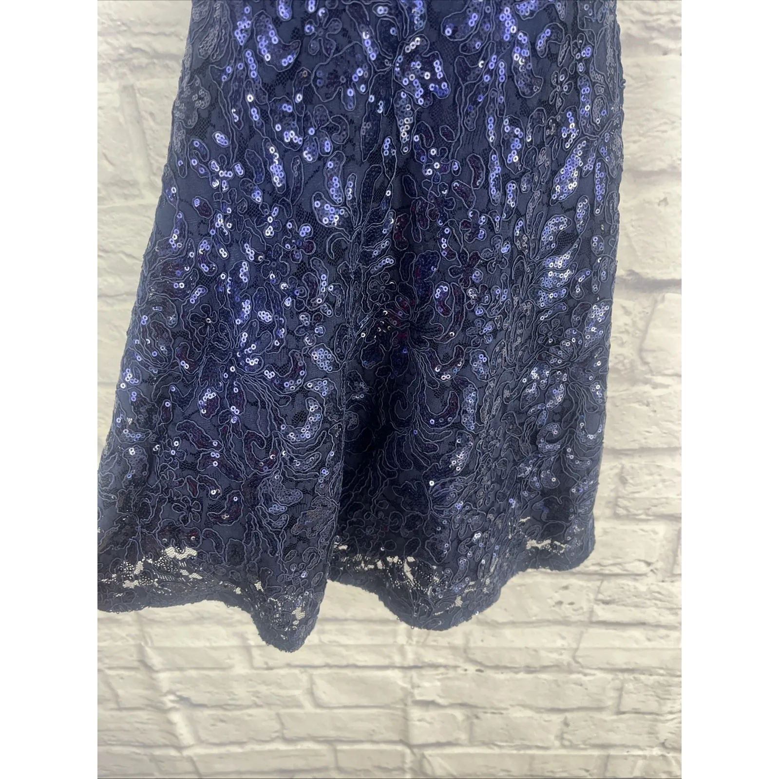 Emerald Sundae Juniors Sequined Lace Fit & Flare Glam Party Dress Small - Image 4