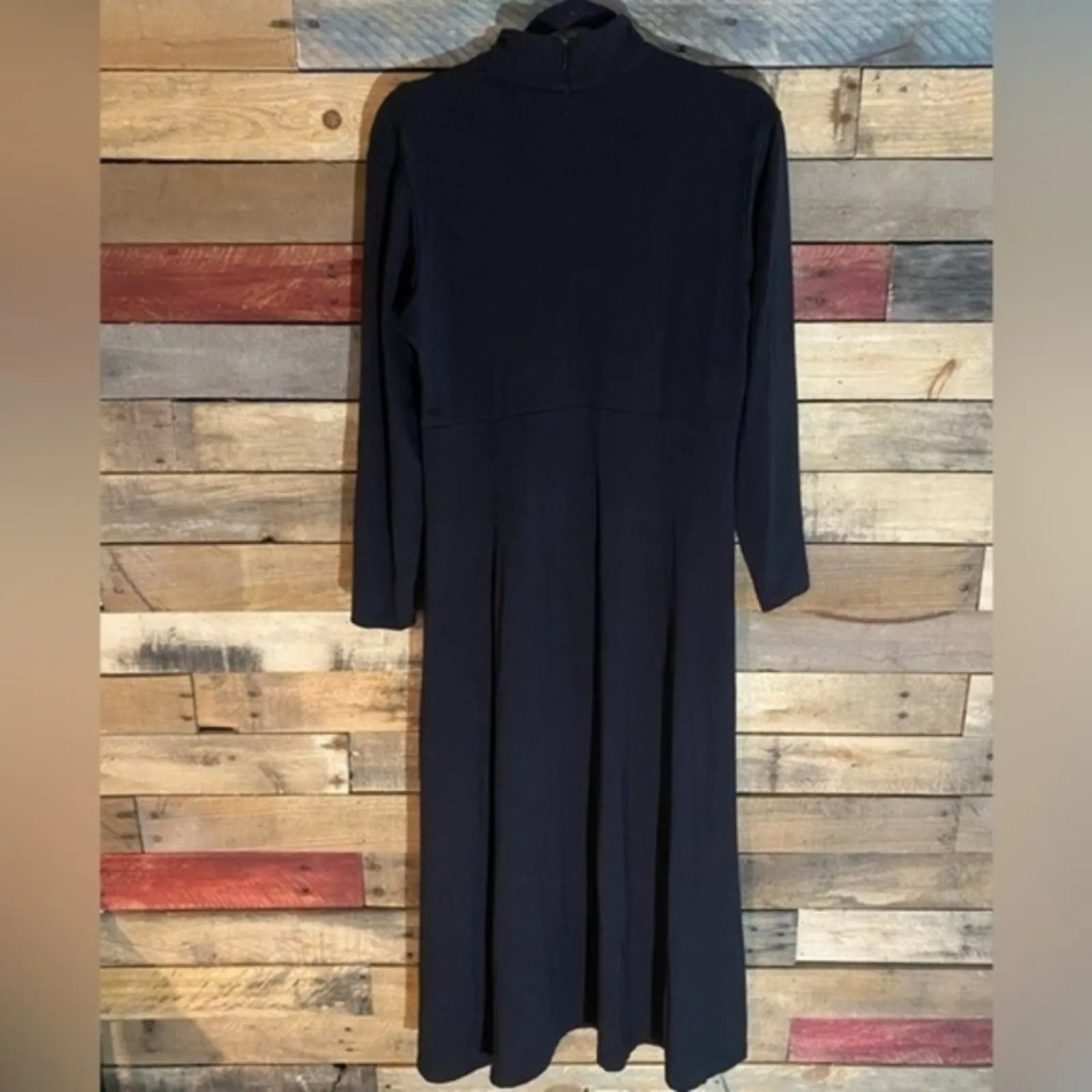 Orvis‎ Black Mock Neck Maxi Dress Size Small - Image 5