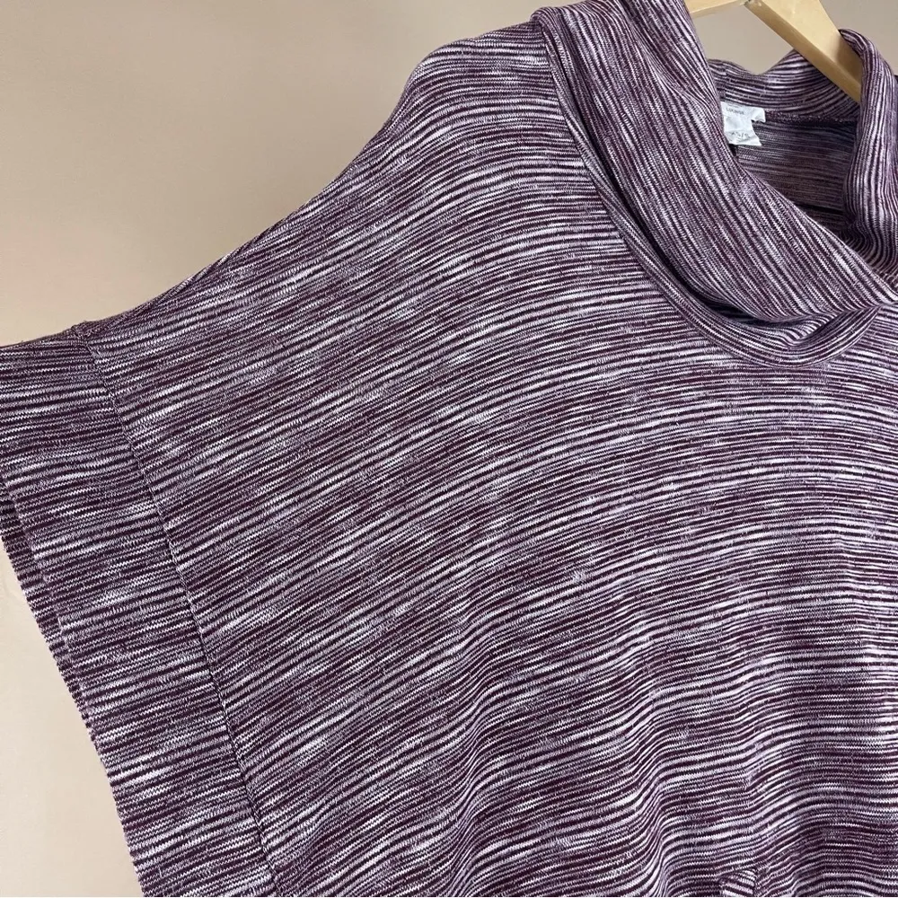 LOFT Lounge XS/Small Boxy Flowy Oversized Cowl Neck Purple Pullover Sweater - Image 4