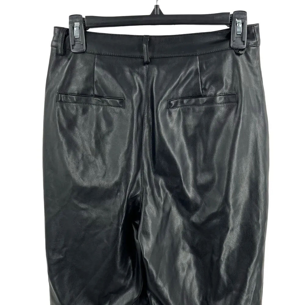 7FAMK Seven For All Mankind Vegan Leather Wide Leg Pant Small - Image 4