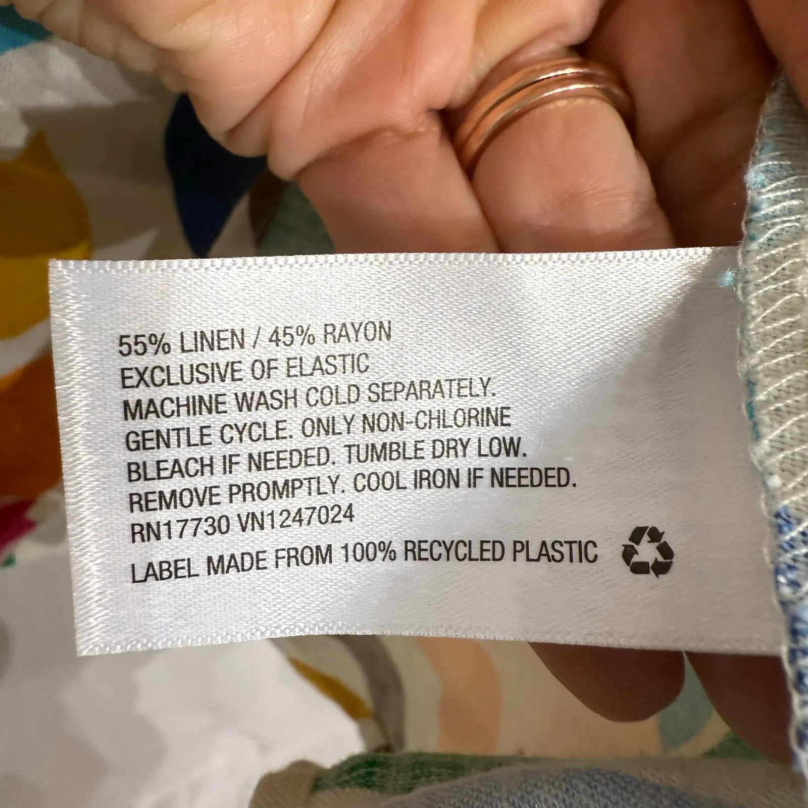 Tabitha Brown Vibrant Botanical Tropical Print Linen Blend Midi Dress Sz S Blue - Image 6