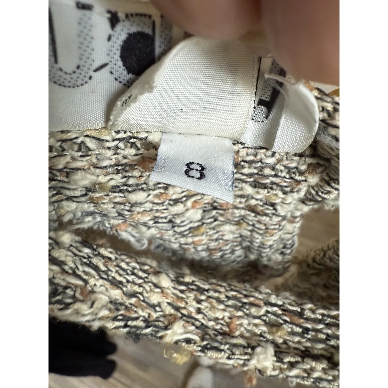 Marni Dress Womens 8 Gray Cream Long Sleeve Knit Bouclé Wool Blend Textured - Image 9