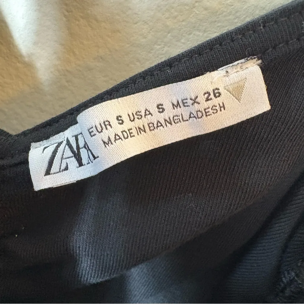 ZARA Black Ruched Bodysuit with‎ Spaghetti Straps Size Small - Image 5