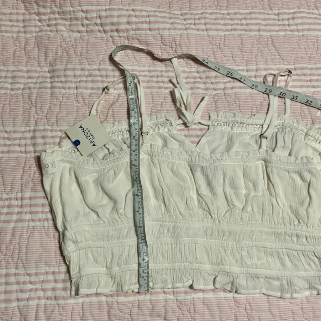 nwt white boho lace trim tank top cami - xxl - Image 3