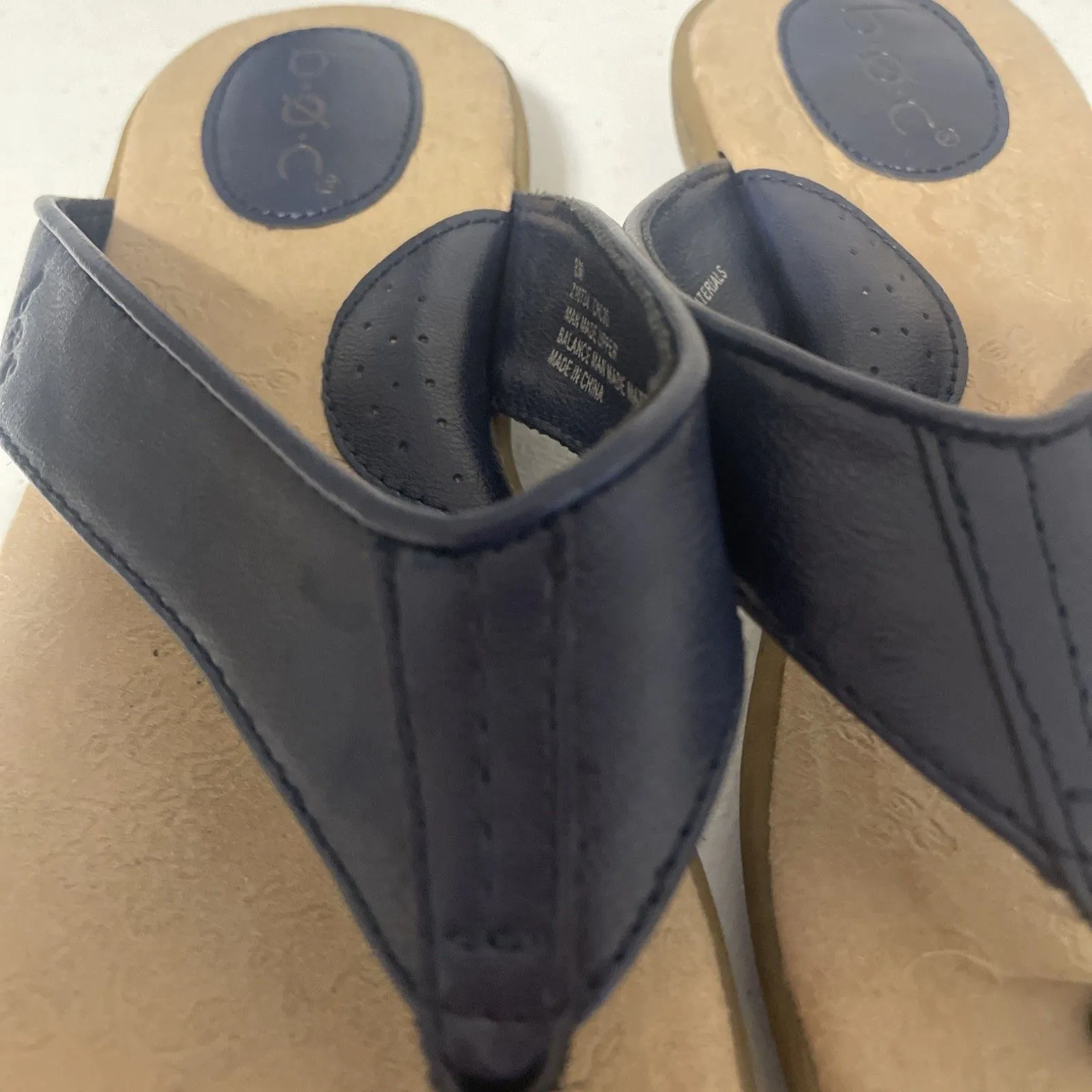 B.O.C. Born Concept Sandal Womens Size 8M Blue Thong Flip Flops Casual Leather - Image 3
