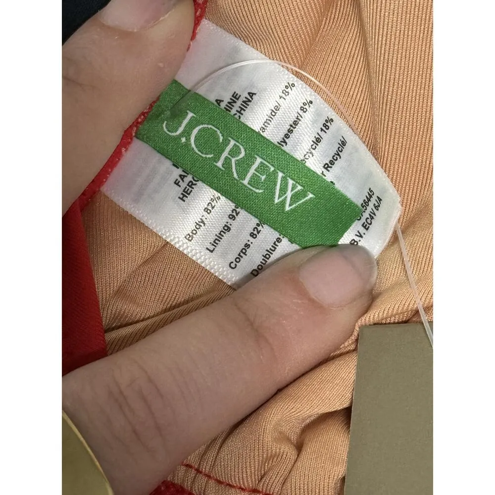 NEW J. Crew DD Halter Tie-Back Bikini Top With Mesh BY633 Cerise Red Size XS - Image 3