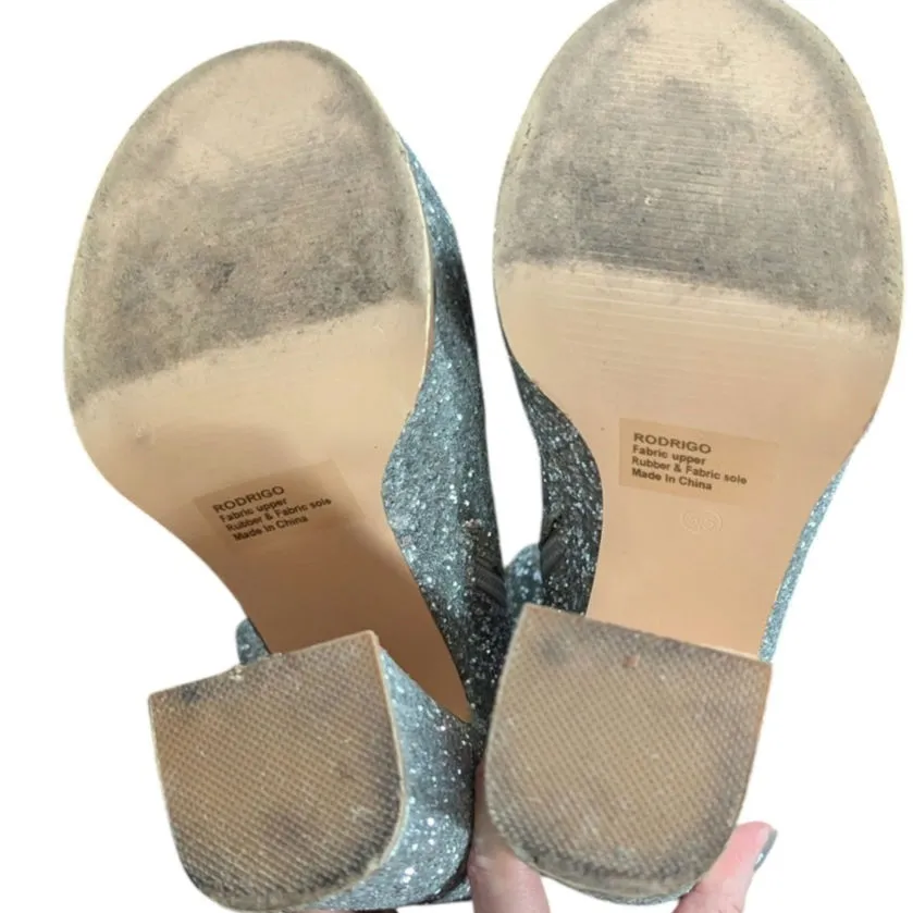 Lemon Drop Silver Glitter Platform Boots Sabrina Carpenter Go Go Boots Party NYE Size 6.5 - Image 6