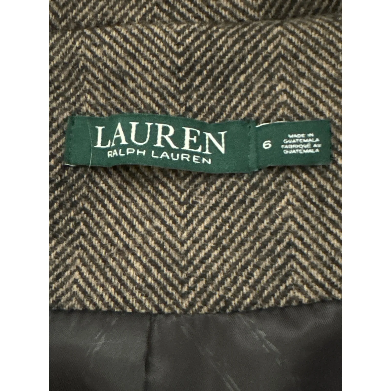 Lauren Ralph Lauren Herringbone Wool Blend Coat Women's Size 6 Preppy Cozy - Image 10