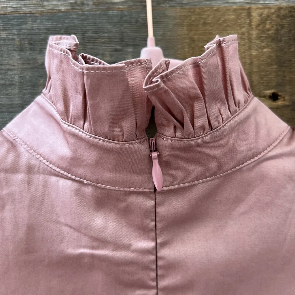 NWT Harshman Louise Tunic in Dusty Rose High Ruffle Neck Size XS Pink - Image 5