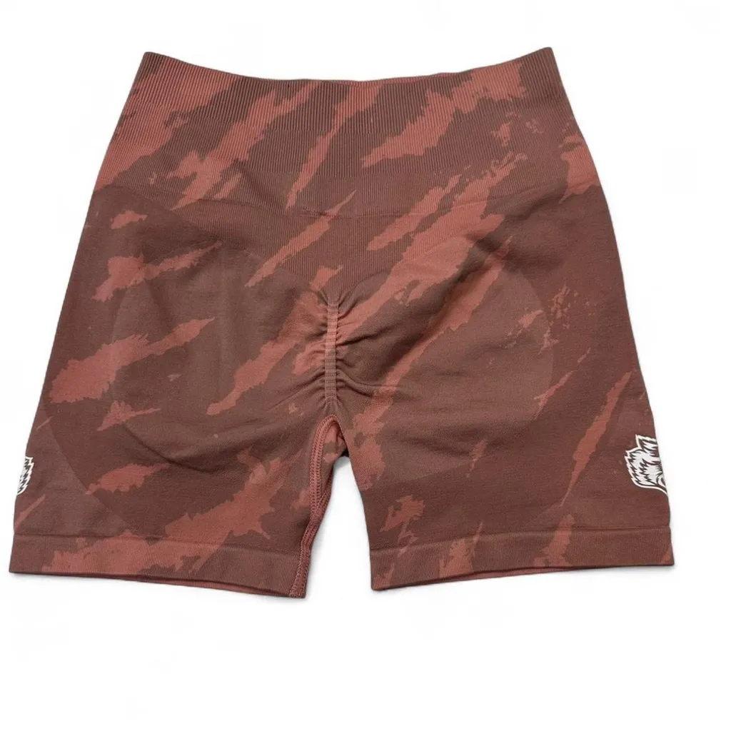 Darc Sport Wolves Camo Biker Shorts Size M 496 of 500 Brown Size M - Image 2