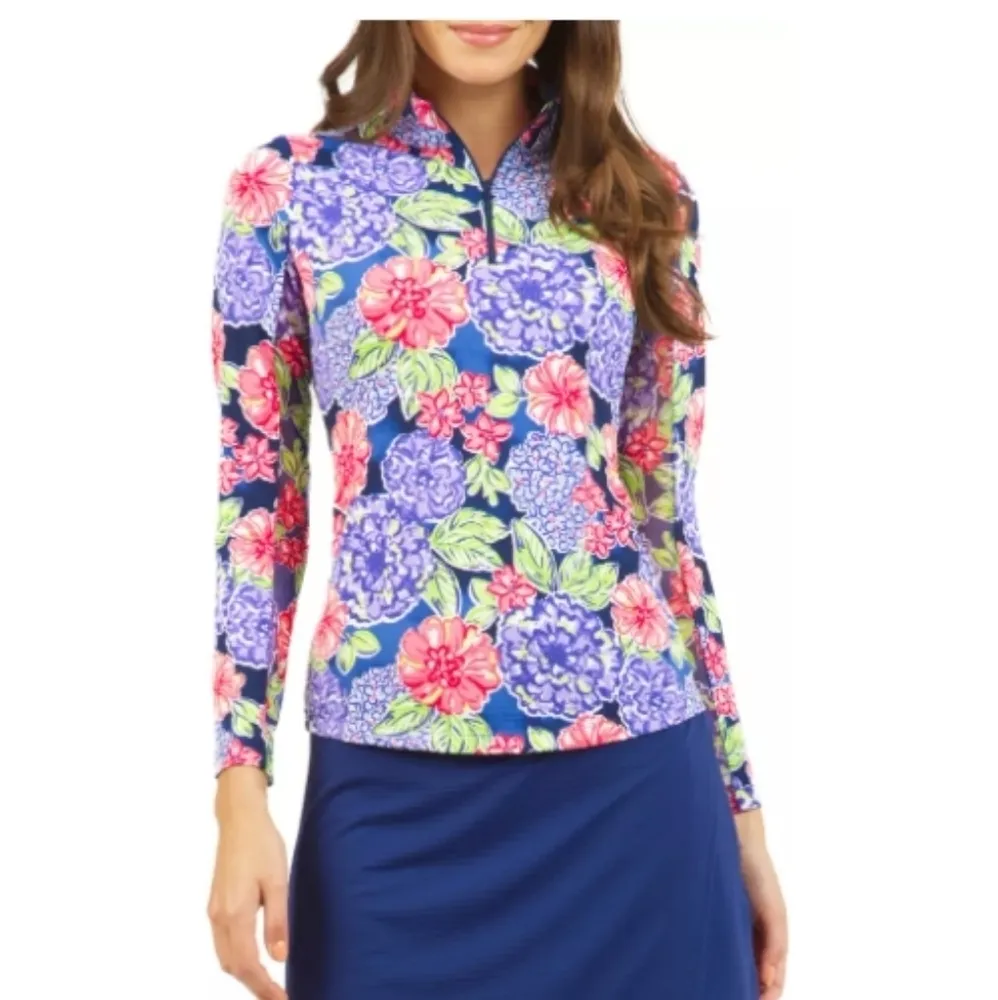 Ibkul long sleeve 1/4 zip mock neck Larisa navy golf top size XXL Green - Image 3