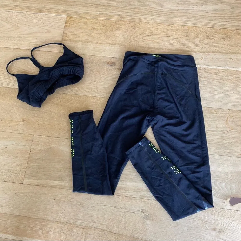 White Fox Active Work Out Set in Black and Green - Image 5