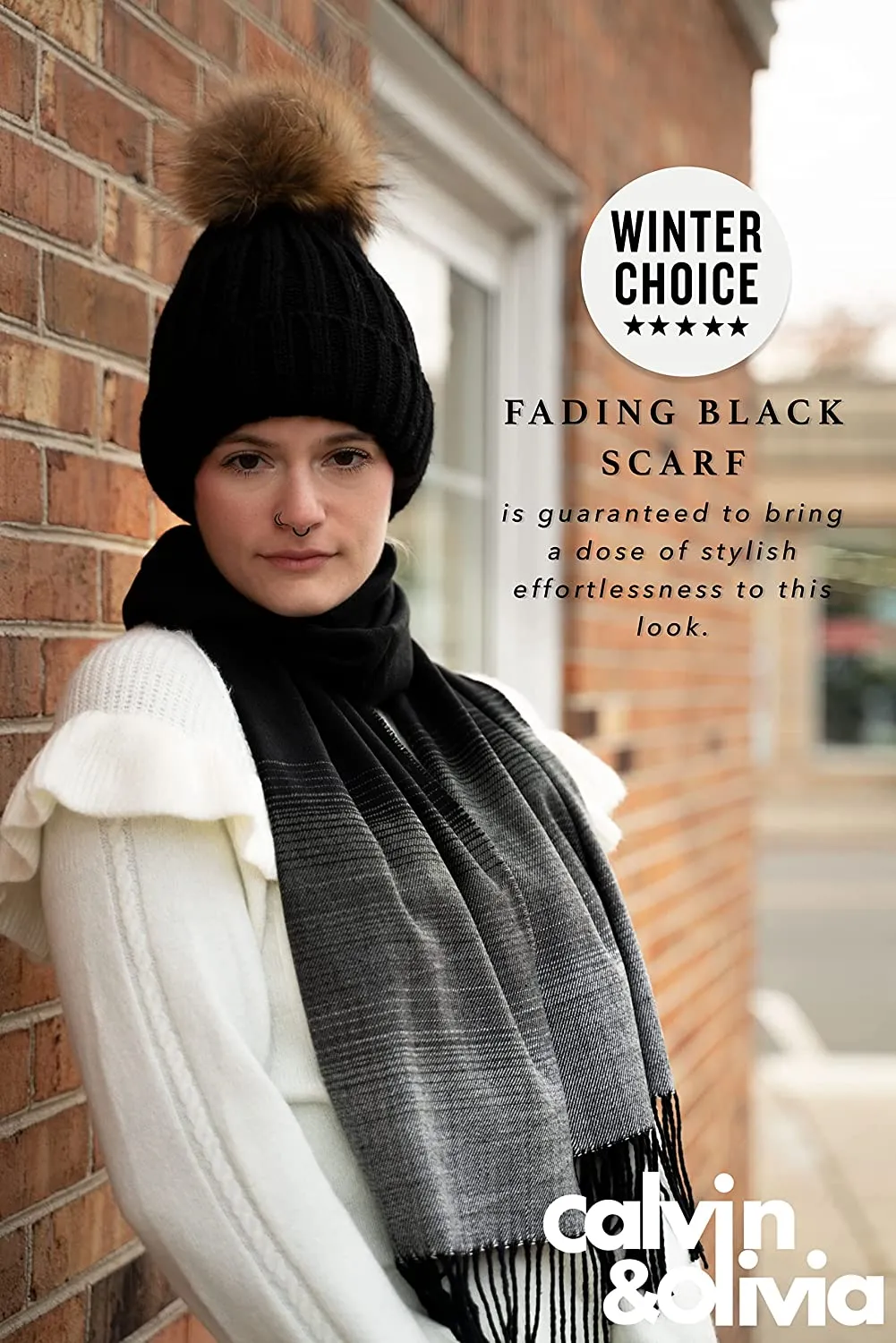 Cashmere Feel Scarf Soft Winter Ombre Nova Buffalo Tartan Tweed Houndstooth Plaid Gift Men Women - Image 3