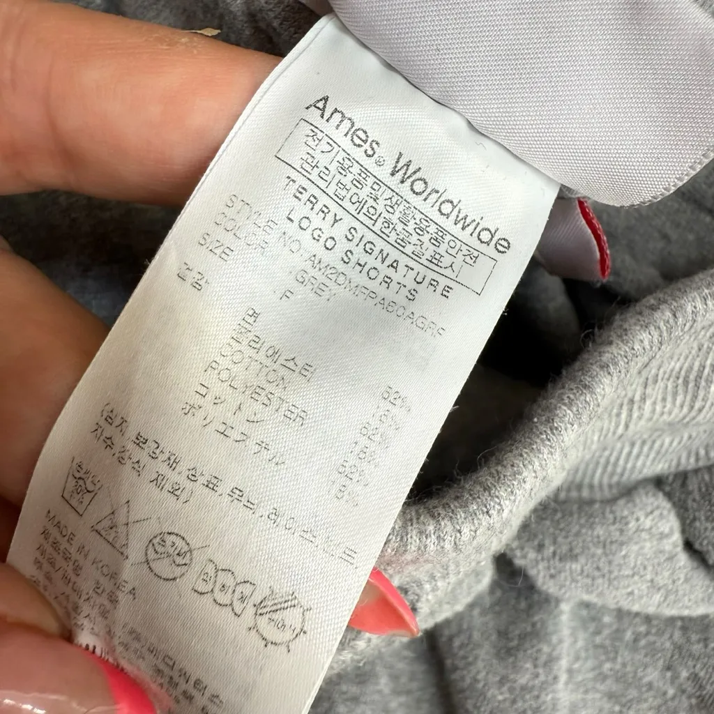 Ames Worldwide Terry Signature Logo Shorts Gray High Rise Korean Loungewear KPop Size M - Image 7