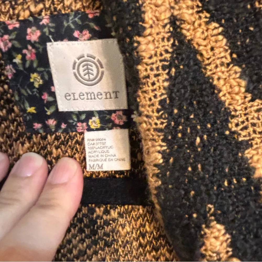 Element womens geometric open front waterfall hem cardigan sweater brown/black M Brown Size M - Image 4