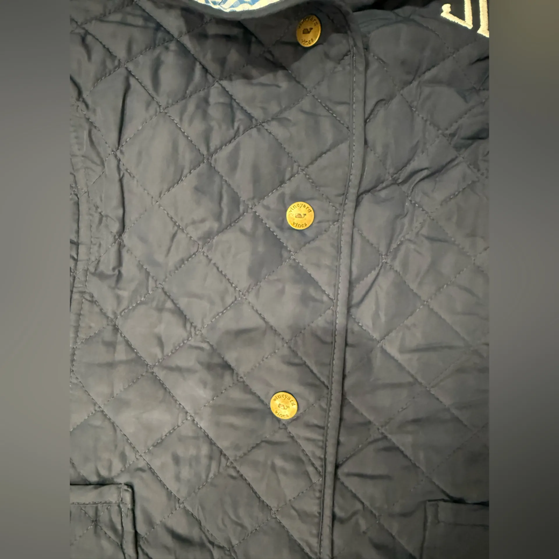 Vineyard Vines  Blue Checkered Quilted Jacket - Image 5