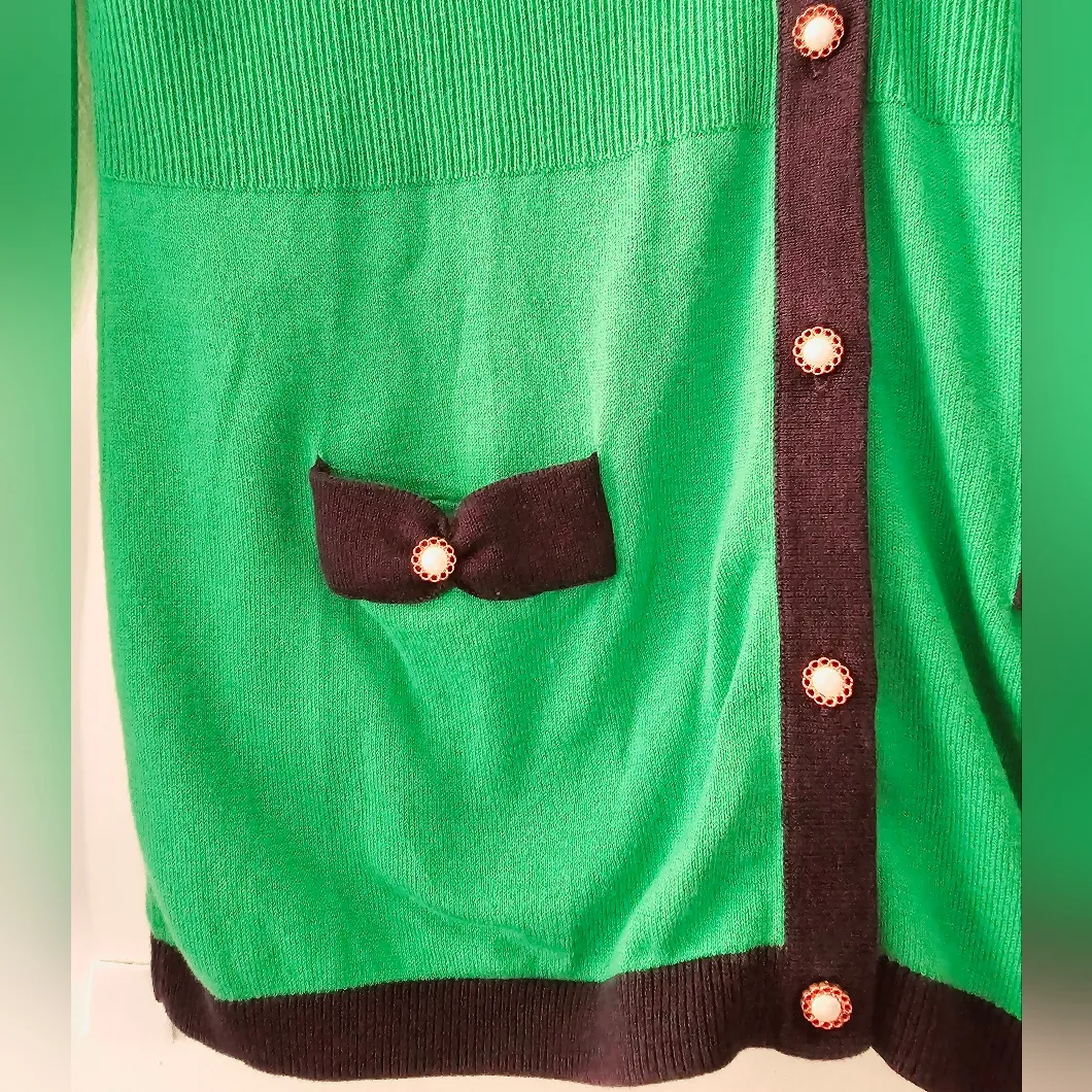 Lilly Pulitzer Cody Cardigan Green Vintage Size M - Image 3