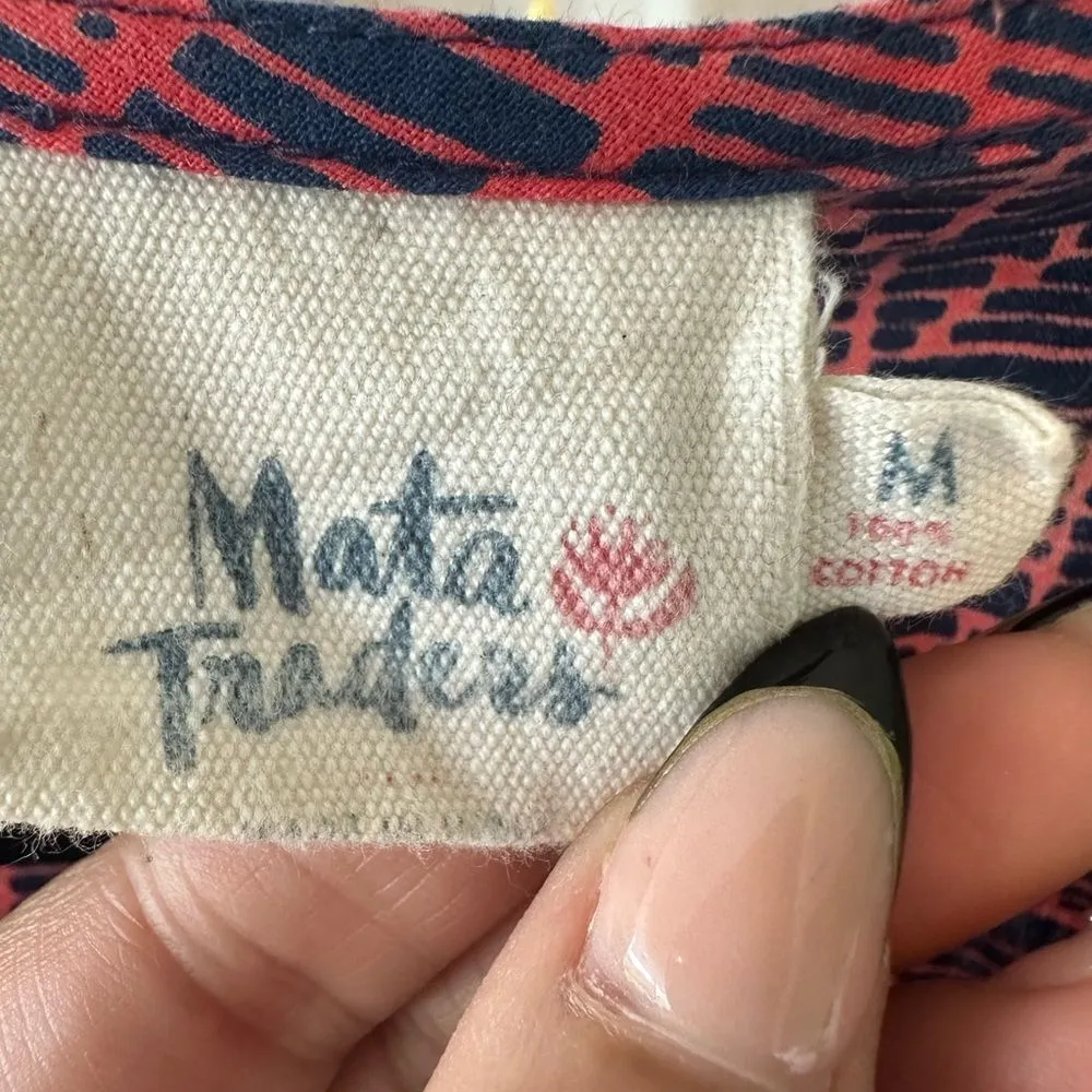 Mata Traders 100% Cotton Breathable Geometric Aztec Smocked Pull Over Dress M Size M - Image 7