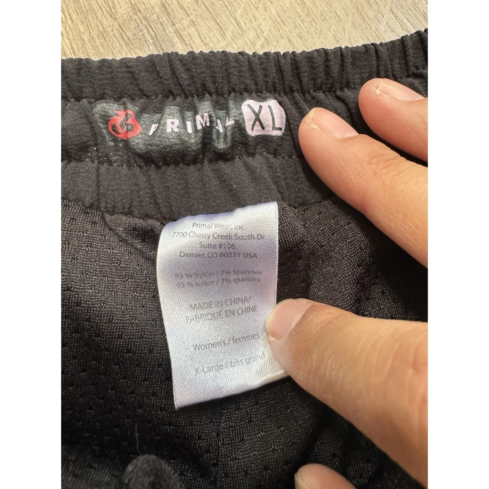 PRIMAL Size‎ L Womens BLK Zip Pocket Inner Pad Elastic Waist Cycling Shorts 255 - Image 4