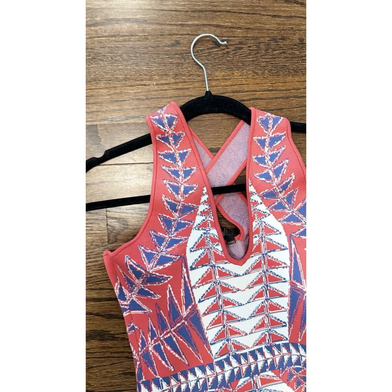 NWT BCBGMaxAzria Padma Knit Crossover Halter Bandage Mini Dress Medium 2461 - Image 9