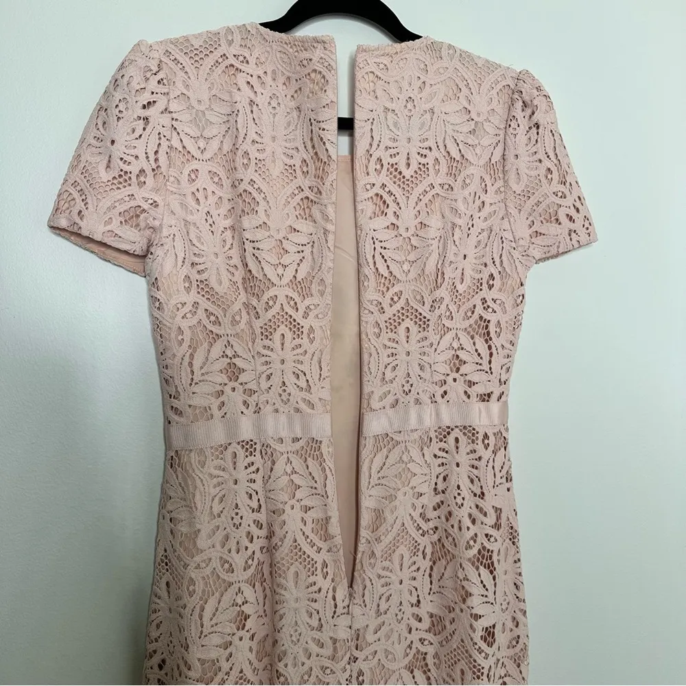 Rachel Parcell Floral Lace Sheath Mini Dress in Rose Smoke Pink - Image 10