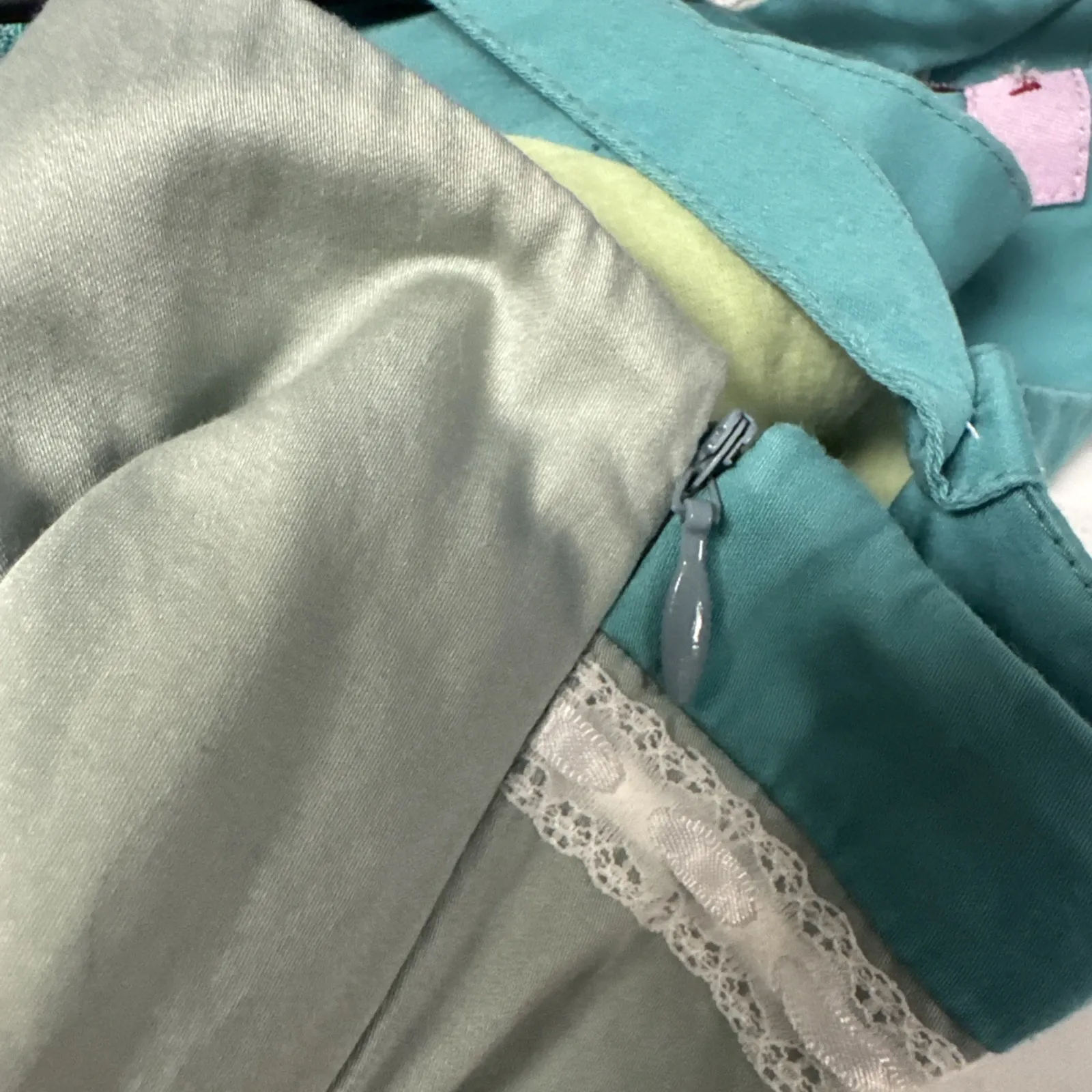 Monsoon Embroidered Appliqué  Roses Teal‎ Sage Green Tank Top size UK12 EUR40 M - Image 7