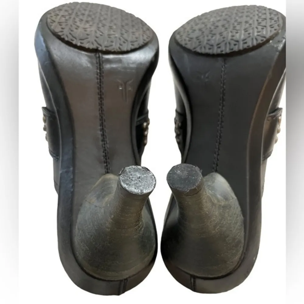 Frye  Black Shelby Ring & Studs‎ Clogs Mules 7.5M - Image 9