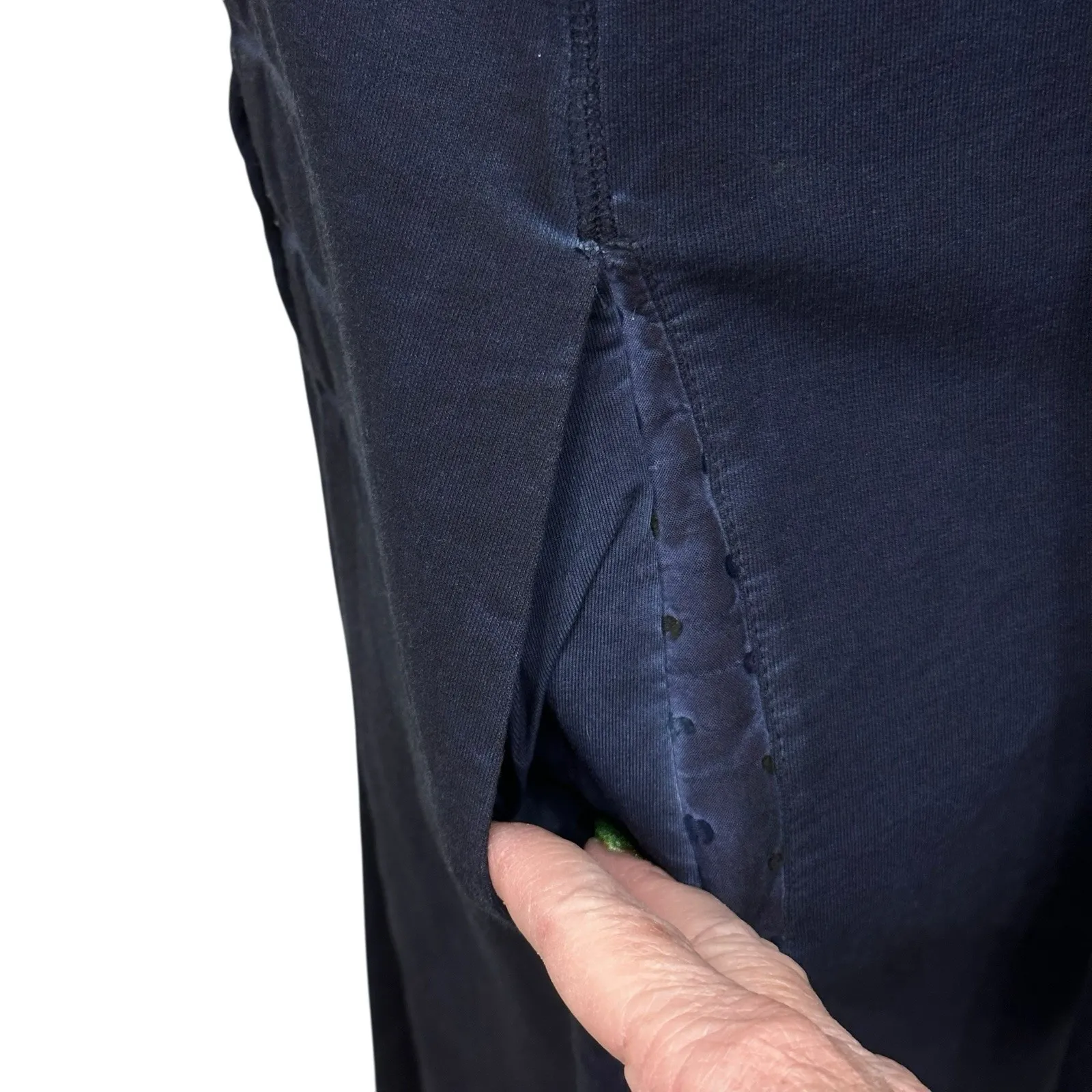 Soft Surroundings Womens Sheffield Military Utility Duster Jacket Sz S Blue Boho - Image 5