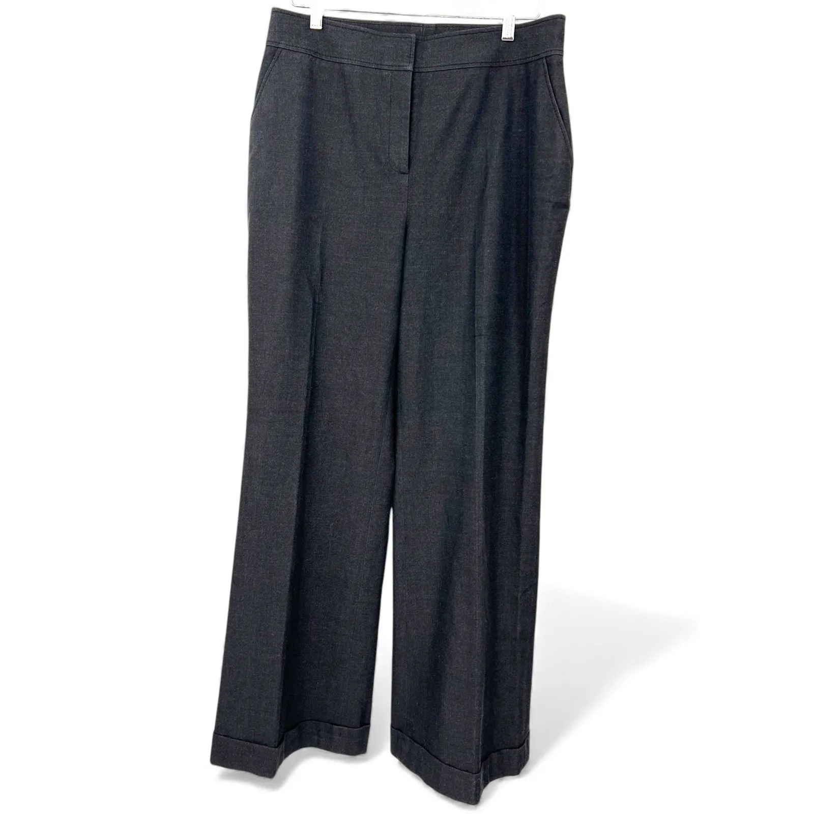Semantiks 14 wide leg cuffed pants Trouser Slacks Dark Grey Women 31.5" inseam Gray - Image 2
