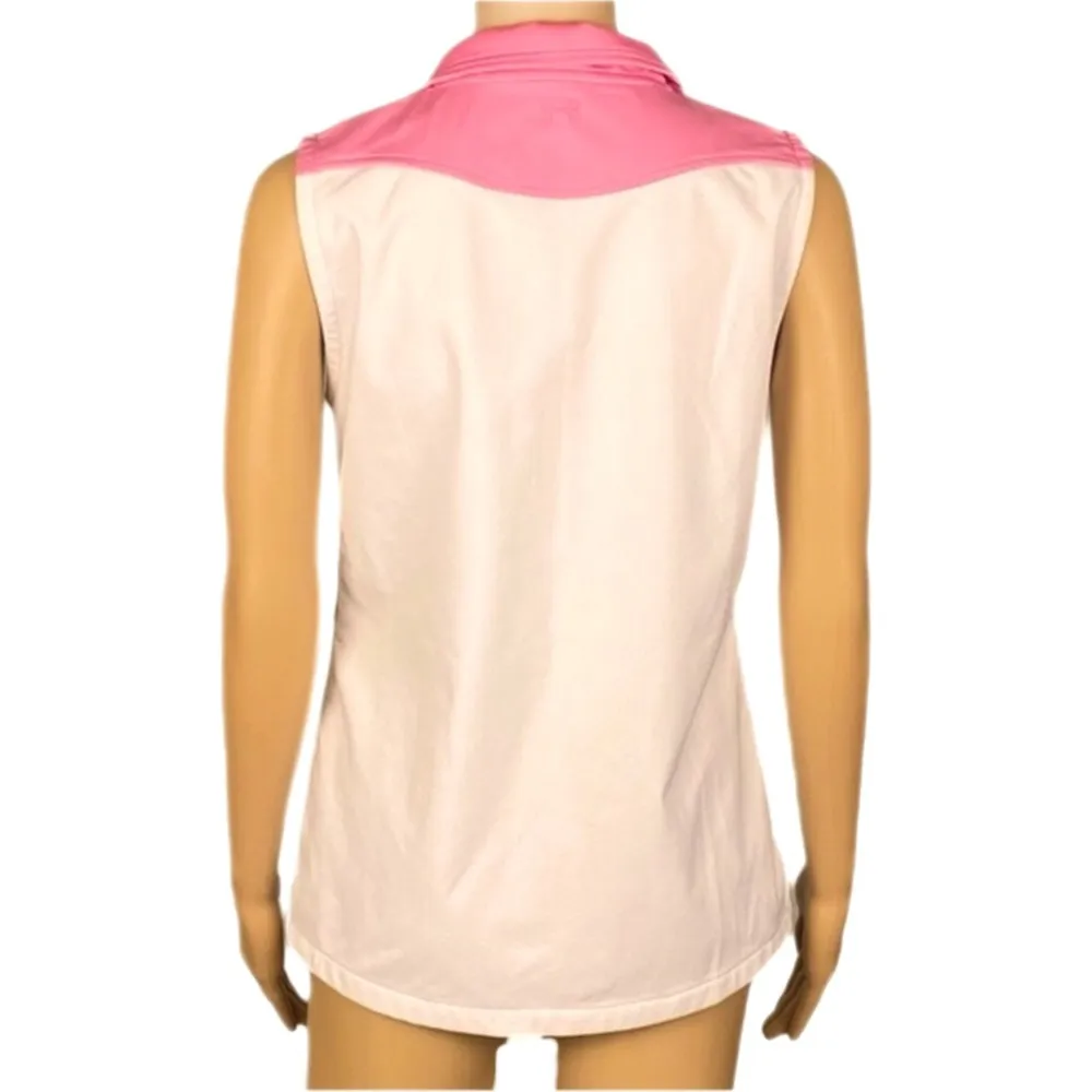 UNDER ARMOUR light pink and white Soft Shell sleeveless jacket. Size Small. EUC - Image 10