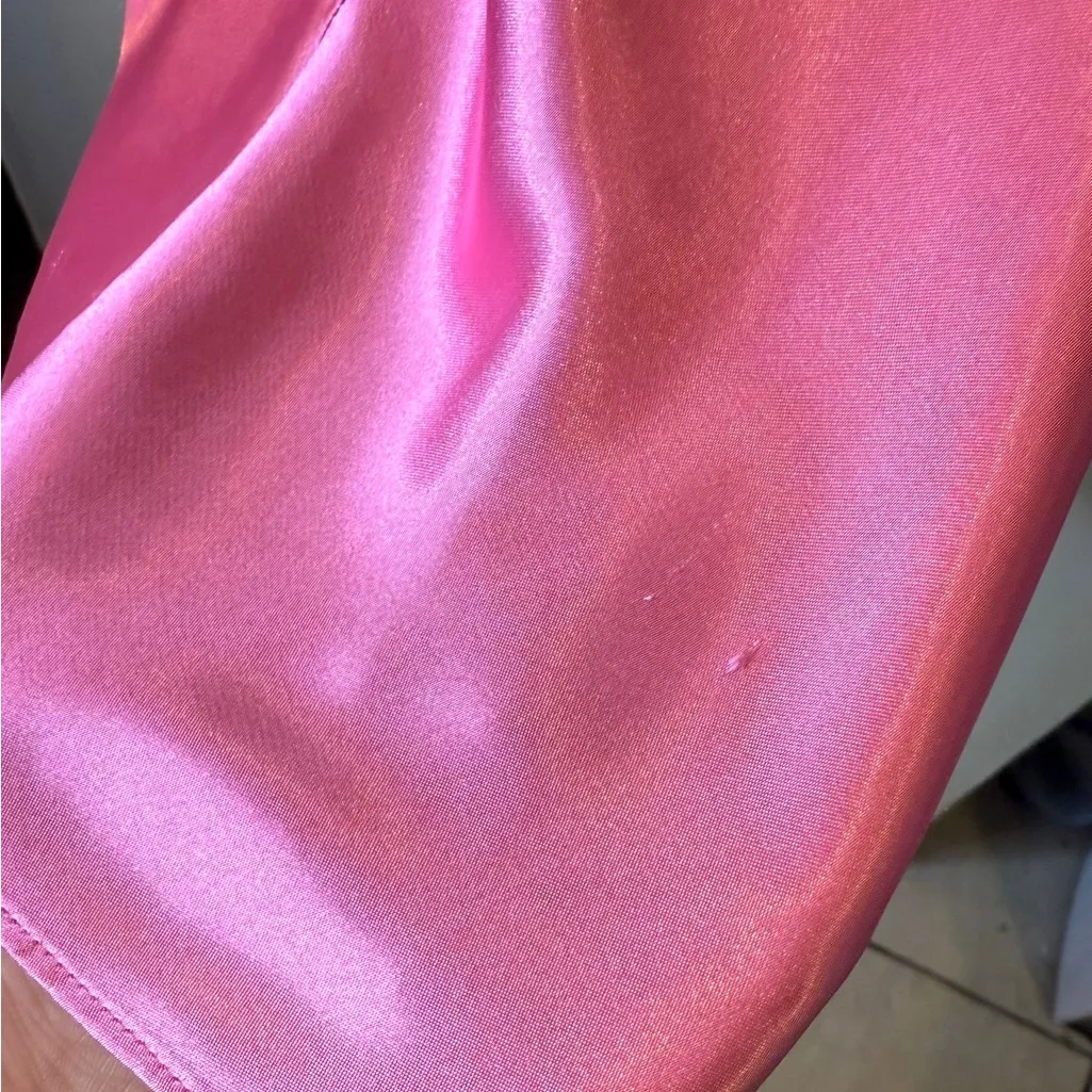 Lola & Coco by La Senza PinkSatin Slip Dress Women’s M–Cross Back, Ruched Straps Pink Size M - Image 6