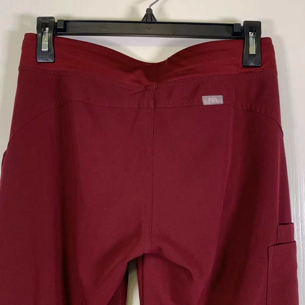 Figs Technical Scrub Kade Cargo Burgundy Medical Hospital Size XS EUC #2836 - Image 6